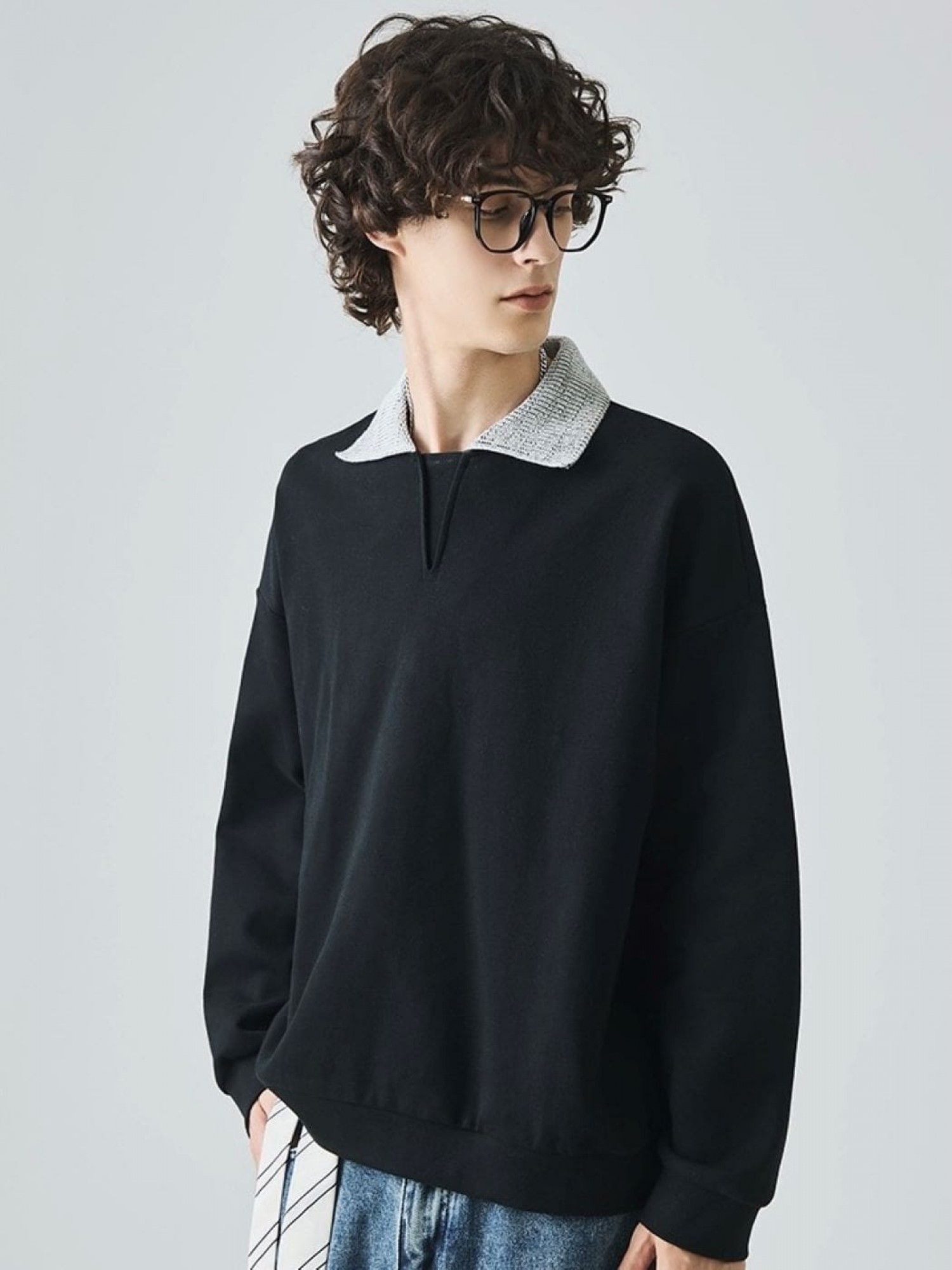 Купити кофту поло з акцентним в'язаним коміром soft touch polo в